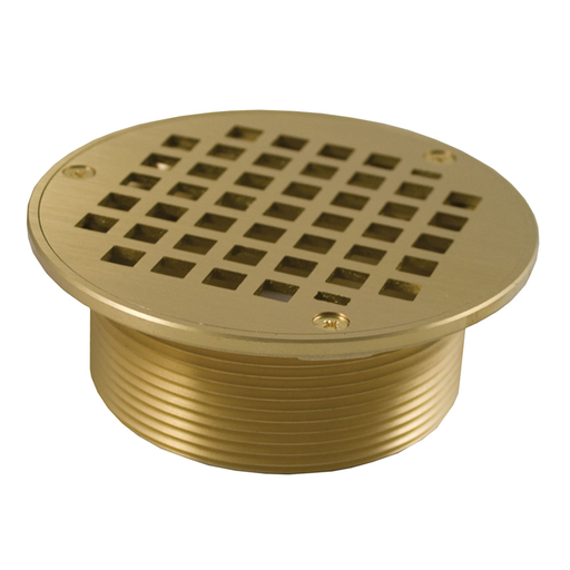 3-1/2" IPS Metal Spud with 5" Polished Brass Round Strainer