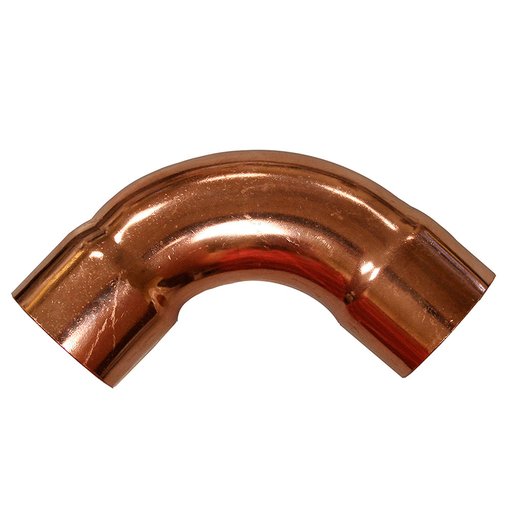 1/4" 90° Wrot/ACR Solder Joint Copper Long Turn Ell