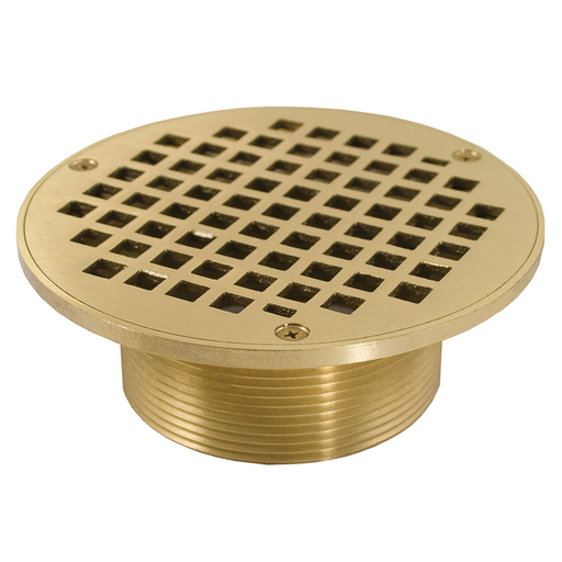 3-1/2" IPS Metal Spud with 6" Polished Brass Round Strainer