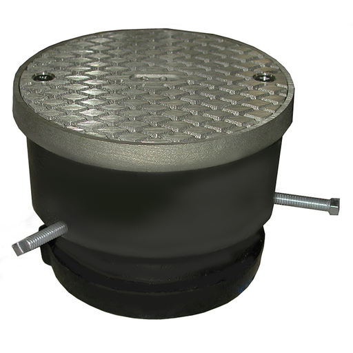 2" Adjustable-Plain End Cleanout with 5-1/2" Nickel Bronze Cover with Ring - Height 3" - 4-3/4"
