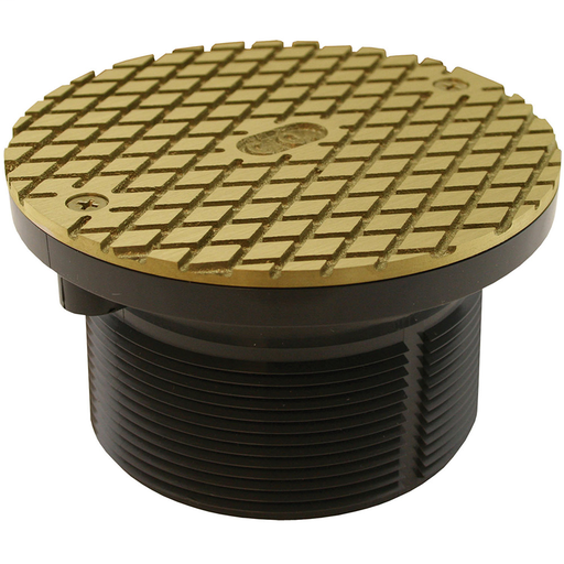 3-1/2" PVC Cleanout Spud with 5" Polished Brass Cover