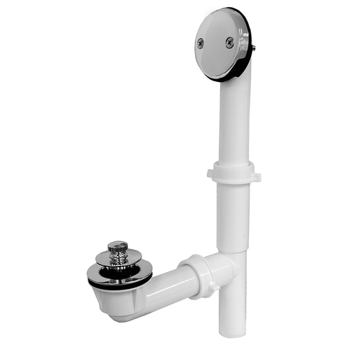 1-1/2" PVC Lift and Turn Tubular Bath Waste Kit Chrome Plated 2 Holes