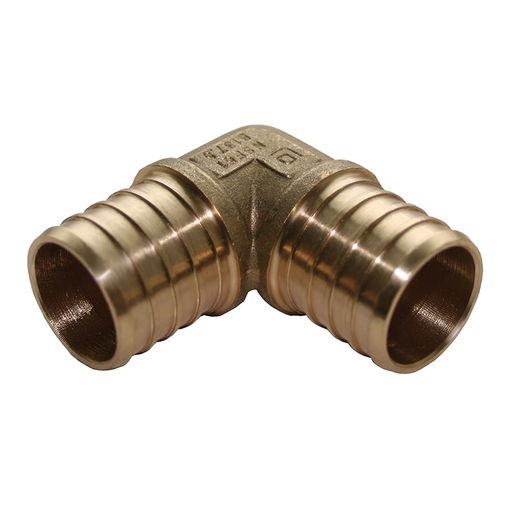 1" 90° Brass PEX Elbow, Lead Free