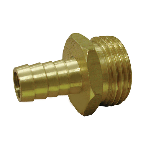 1/2" x 3/4" Brass Garden Hose Fitting, Hose Barb To Male Hose, Lead Free