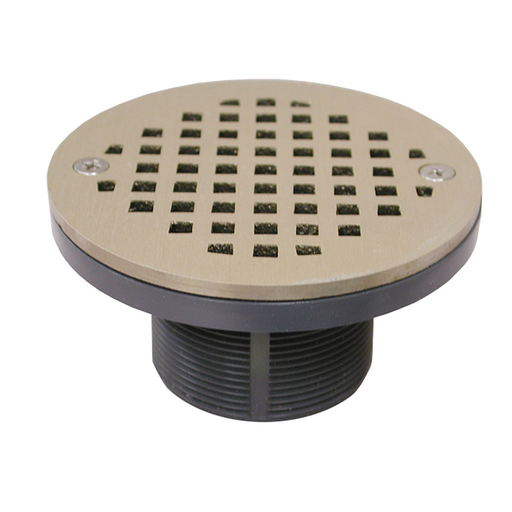 2" PVC IPS Plastic Spud with 4" Nickel Bronze Round Strainer