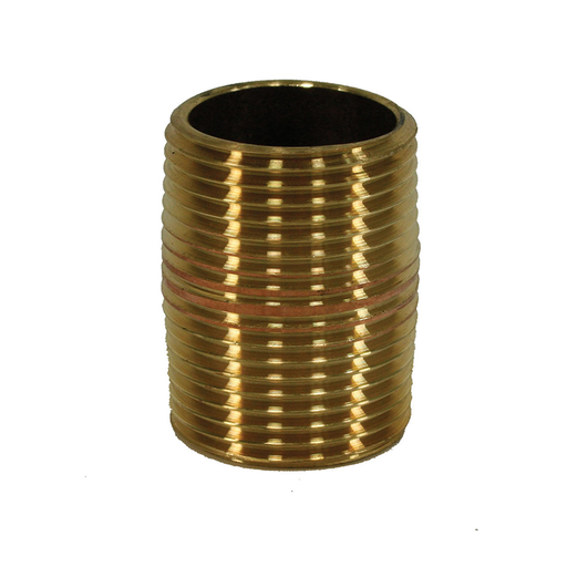 1" x CLOSE Red Brass Pipe Nipple, Lead Free