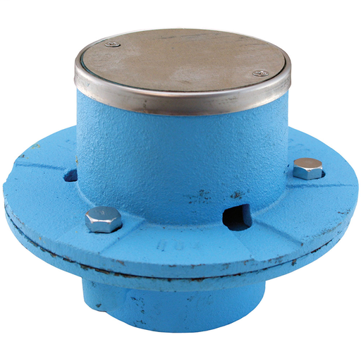 2" IPS Code Blue EZ Test Shower Drain with 6" Base and 4-1/4" Stainless Steel Round Strainer