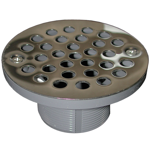2" PVC IPS Plastic Spud with 4" Stainless Steel Round Strainer
