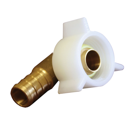 1/2" x 1/2" 90° Brass PEX x Female Elbow with Swivel Plastic Nut, Lead Free