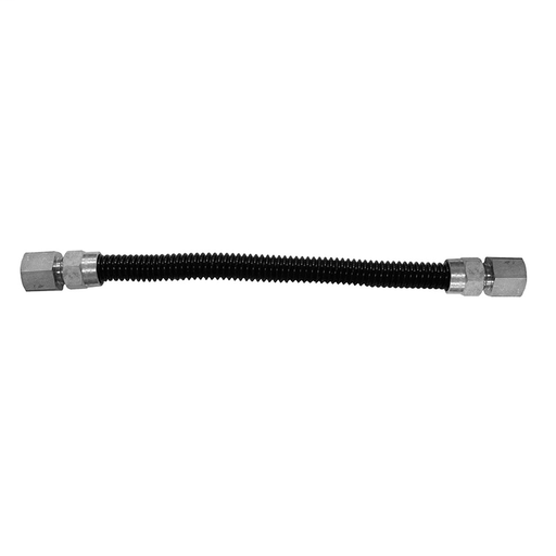 3/8" Gas Connector, Black Coated, 1/2" FIP x 1/2" FIP x 18"