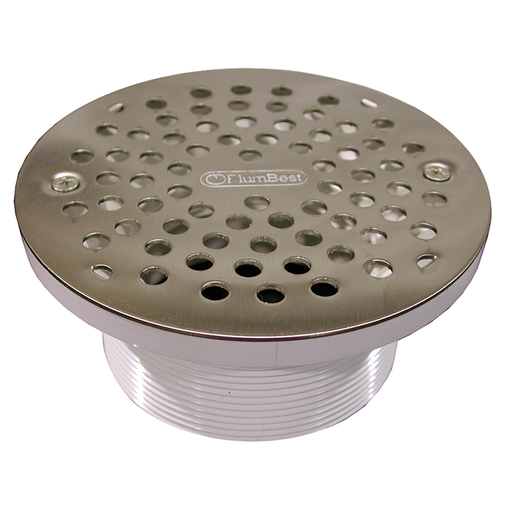 4" IPS PVC Spud with 6" Nickel Bronze Strainer
