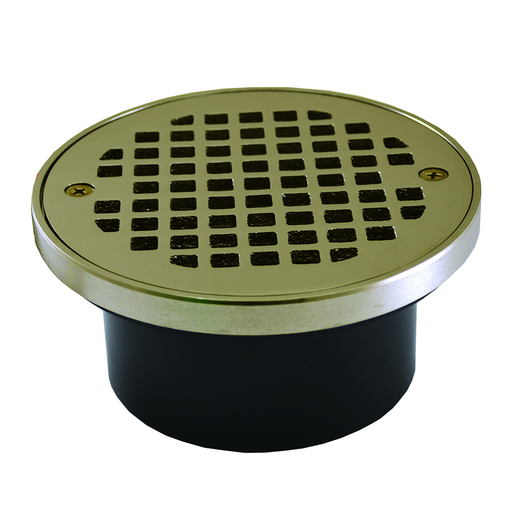 3" x 4" General Purpose ABS Drain with 5" Nickel Bronze Round Strainer with Ring