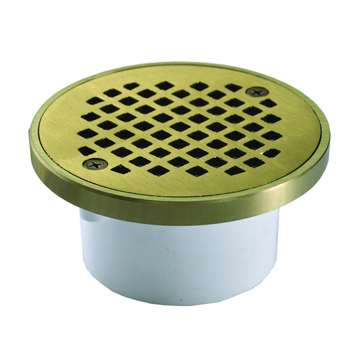 2" x 3" General Purpose PVC Drain with Long Body and Nickel Bronze Strainer with Ring