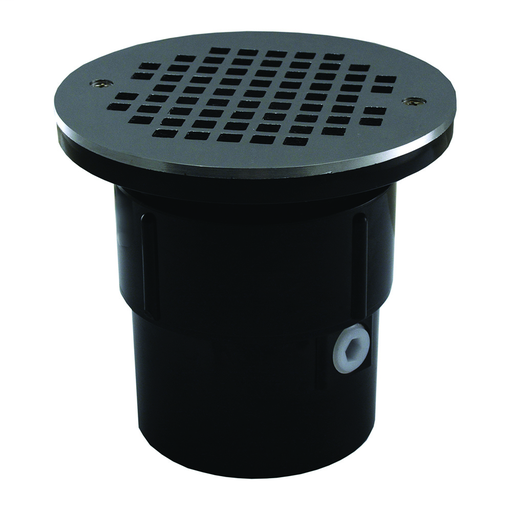3" x 4" ABS Pipe Fit Drain Base with 3-1/2" Plastic Spud and 6" Chrome Plated Strainer