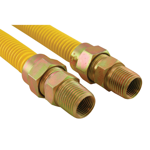 1/2" Gas Connector, Coated with Fitting, 3/8" MIP x 3/8" MIP x 30"