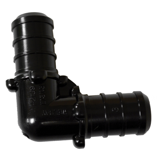 1/2" 90° Plastic Black PEX Elbow, Lead Free
