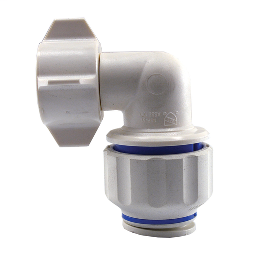 1/2" x 1/2" Twist to Lock Plastic Swivel Elbow Union
