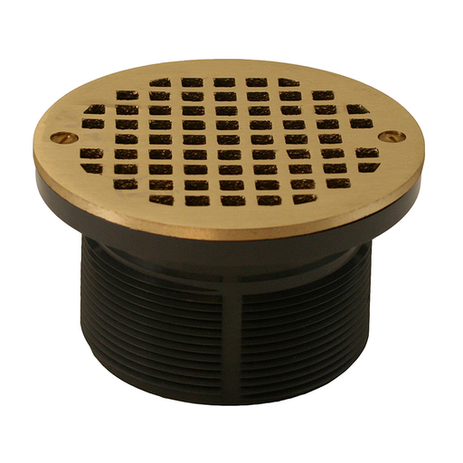 3-1/2" IPS PVC Spud with 5" Polished Brass Strainer