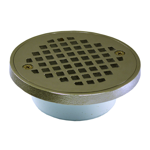2" x 3" General Purpose ABS Drain with 4-1/4" Nickel Bronze Round Strainer with Ring