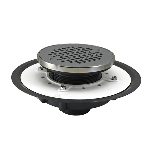 4" IPS PVC Spud with 6" Chrome Plated Strainer with Ring