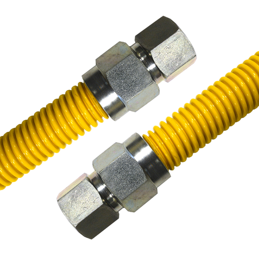 1" OD Gas Connector, Coated with Fitting, 3/4” FIP x 3/4” FIP x 24”