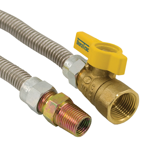 5/8" Gas Connector, Uncoated with Ball Valve, 3/4" MIP x 3/4" FIP Ball x 60"