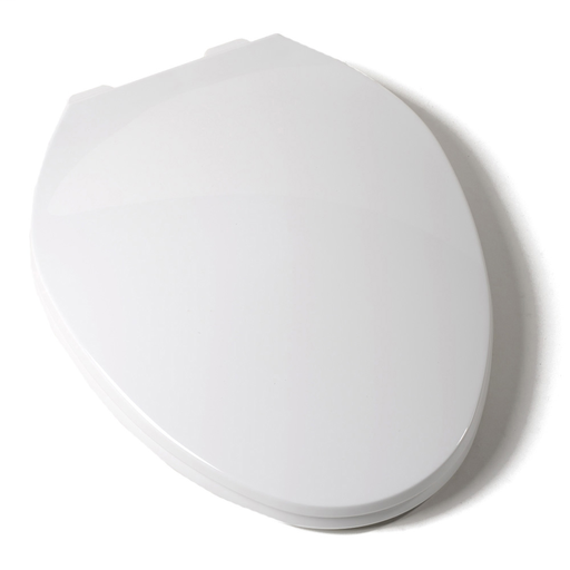 Deluxe Plastic Seat, Contemporary Design, White, Elongated Closed Front with Cover
