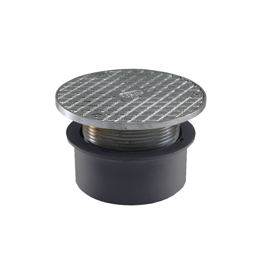4" PVC Inside Pipe Fit Base Cleanout with 3" Metal Spud and 5" Chrome Plated Cover