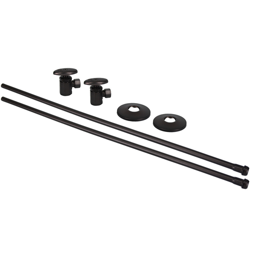 Oil Rubbed Bronze 3/8" x 20" Lavatory Supply and 3/8" x 5/8" Angle Stop Kit