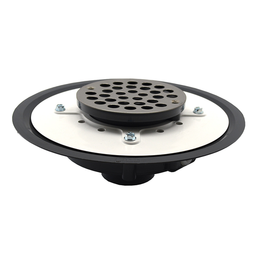 2" Heavy Duty PVC Drain Base with 3-1/2" Plastic Spud and 5" Stainless Steel Strainer