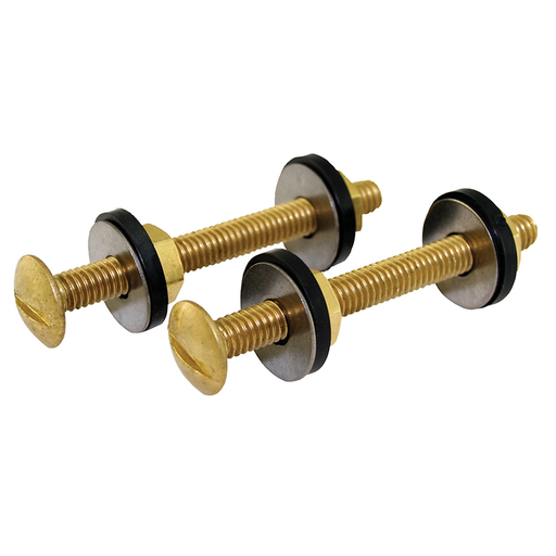 5/16" x 3" Tank to Bowl Bolt Set with Brass Plated Bolt and Hex Nut, 50 Pairs, Bagged