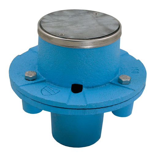2" No Hub Code Blue EZ Test Shower Drain with 6" Base and 4-1/4" Stainless Steel Round Strainer
