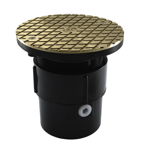 3" x 4" ABS Pipe Fit Base Cleanout with 3-1/2" Plastic Spud and 6" Nickel Bronze Cover
