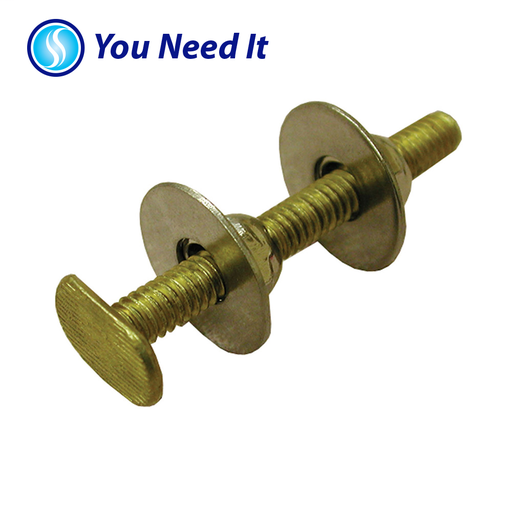 Elite 50 Pair Pack of 1/4" x 2-1/4" Solid Brass Closet Bolts with 4 Round Washers and 4 Acorn Nuts, Bagged in Pairs