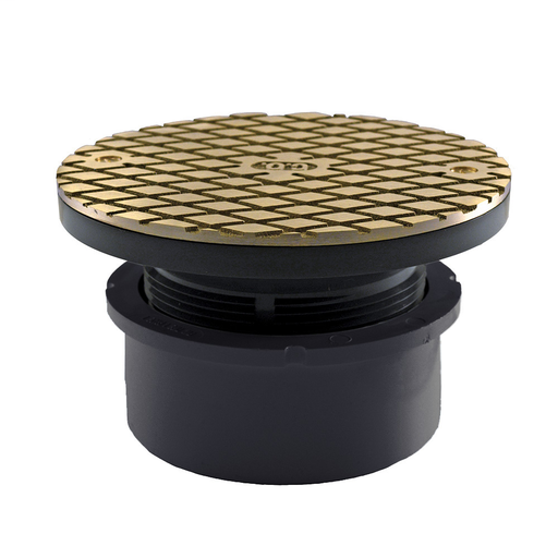 4" Hub Fit Base Cleanout with 3-1/2" Plastic Spuds 6" Nickel Bronze Round Cover PVC