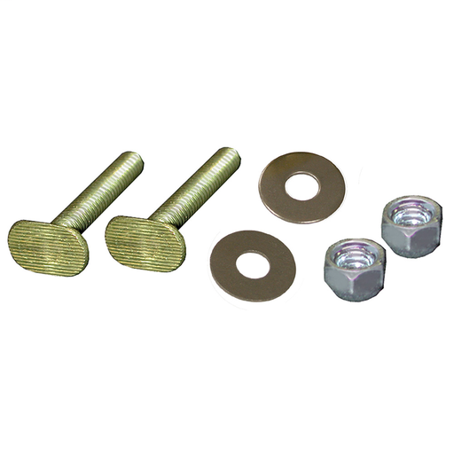 50 Pairs of 1/4" x 1-3/4" Brass Plated Closet Bolts with Zinc Plated Round Washers and Acorn Nuts, Bagged in Pairs