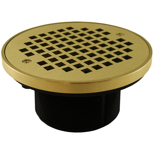 3-1/2" IPS ABS Spud with 5" Polished Brass Strainer with Ring