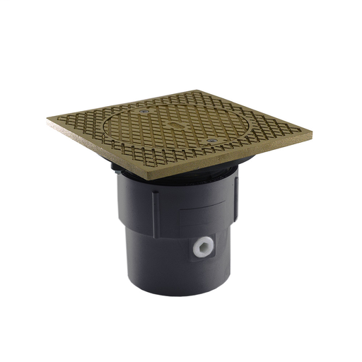 3" x 4" PVC Pipe Fit Base Cleanout with 3-1/2" Plastic Spud and 7" Nickel Bronze Cover