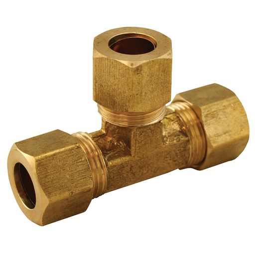 3/8" Brass Compression Tee, Lead Free