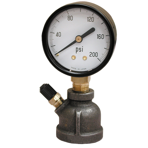 15# x 3/4" FIP Test Gauge Assembly, Bell Type