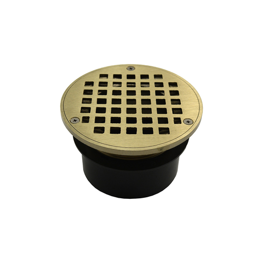 4" ABS Inside Pipe Fit Drain Base with 3" Metal Spud and 5" Nickel Bronze Strainer