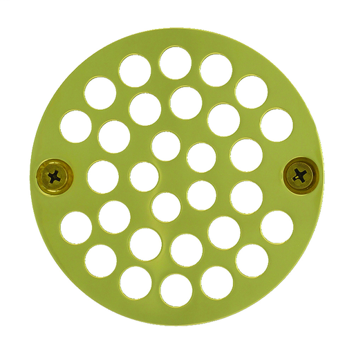 4" Polished Brass Round Shower Drain Strainer