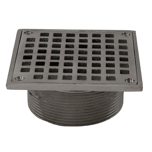Brushed Nickel 3-1/2" Metal Spud with 5" Square Strainer