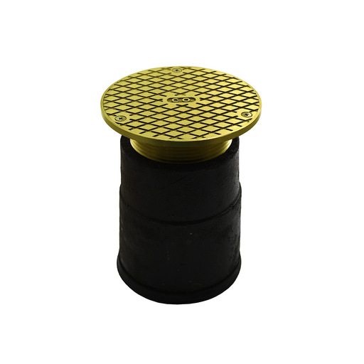 4" Plumb Lock Adjustable Cleanout 4" Spud with 4" Gasket Connection with 5" Polished Brass Cover