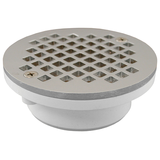 2" x 3" General Purpose PVC Drain with 4-1/4" Chrome Plated Round Strainer