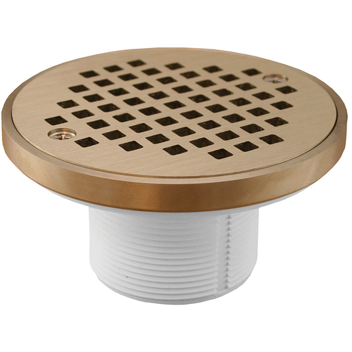 2" PVC IPS Plastic Spud with 4" Nickel Bronze Round Strainer with Ring