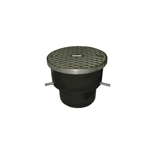 4" Adjustable Push-On Cleanout for Cast Iron Pipe with 6-3/16" Cast Iron Cover with center screw - Height 4-7/8" - 5-3/4"