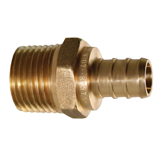 3/4" x 3/4" Brass PEX x Male Adapter, Lead Free