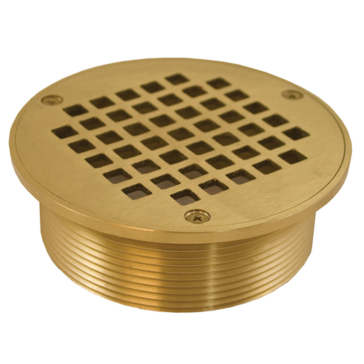 4" IPS Metal Spud with 5" Polished Brass Round Strainer