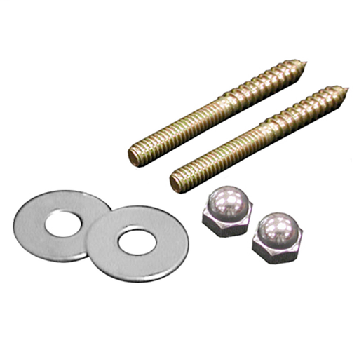 50 Pairs of 1/4" x 2-1/2" Brass Closet Screws with Round Washers and Nuts, Bagged in Pairs